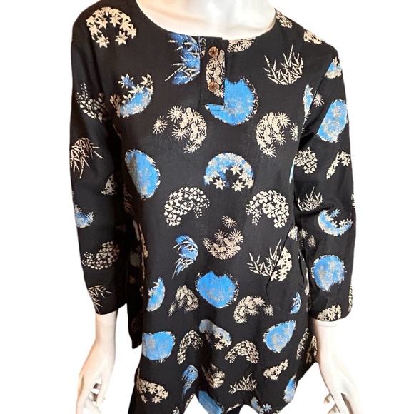 NWT CUPCAKE International Tunic Top Small Black Cotton - Picture 4 of 12
